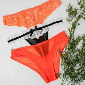 NWOT | Cheeky See Through Cutout Orange Panties